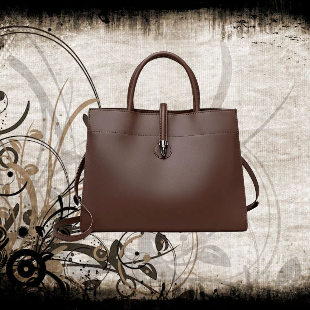 Lederhandtasche mit Schulterriemen ⎜ Klassisches Design und großzügiger Stauraum für den Alltag