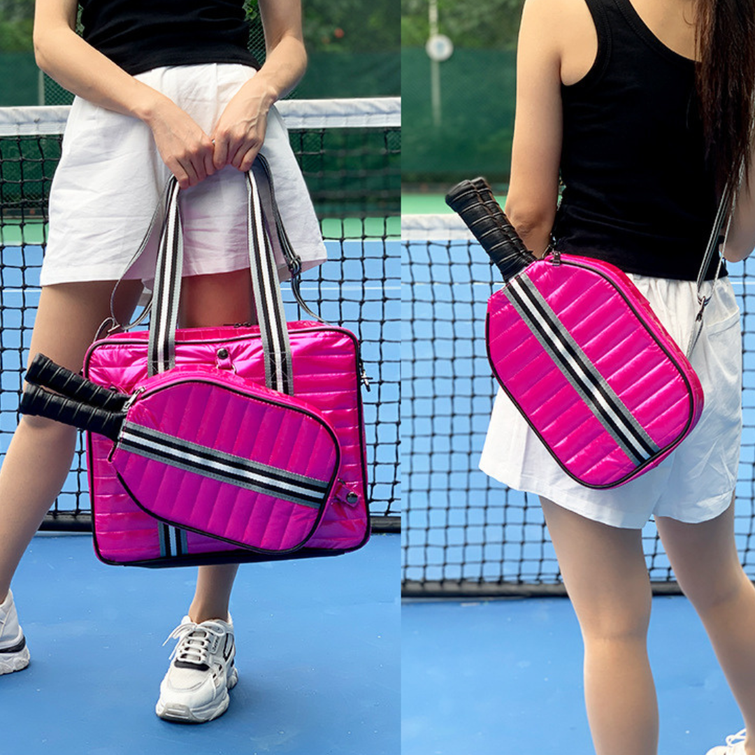 Tennistasche für Damen ⎜ Stilvolle Tragetasche mit Schultergurt und Außentasche für zwei Schläger