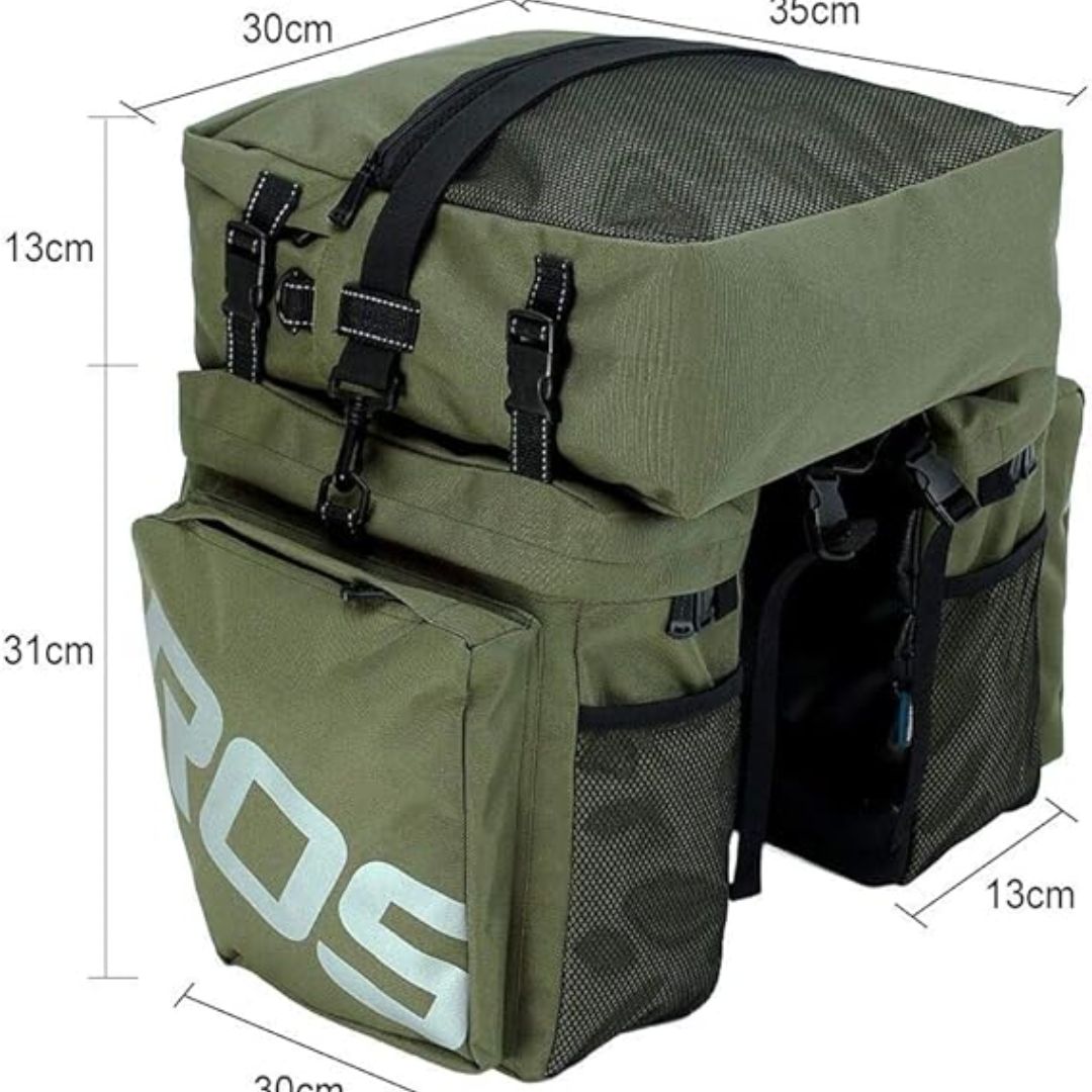 Fahrradtasche für Gepäckträger ⎜ Wasserdichte Doppeltasche mit großer Kapazität und reflektierendem Design