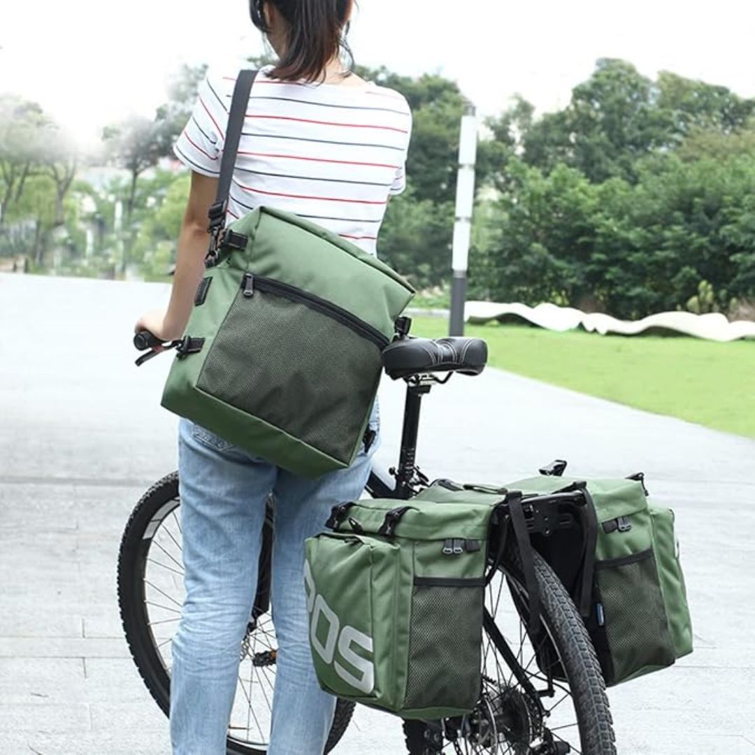 Fahrradtasche für Gepäckträger ⎜ Wasserdichte Doppeltasche mit großer Kapazität und reflektierendem Design