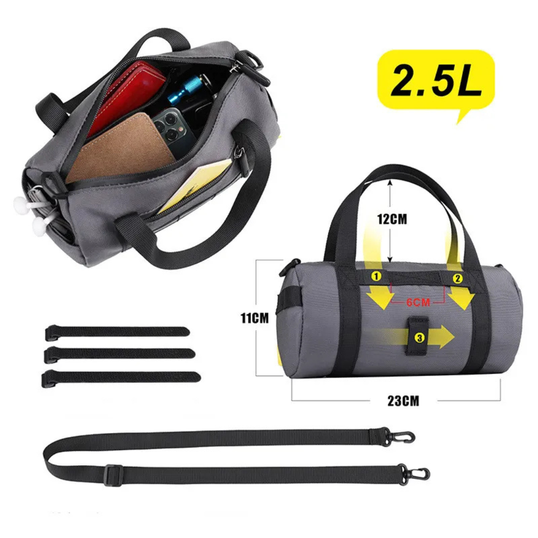Lenkertasche für Fahrrad ⎜ Vielseitige Vordertasche mit Tragegriff und reflektierendem Sicherheitsstreifen