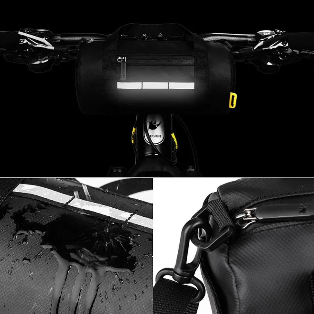 Lenkertasche für Fahrrad ⎜ Vielseitige Vordertasche mit Tragegriff und reflektierendem Sicherheitsstreifen