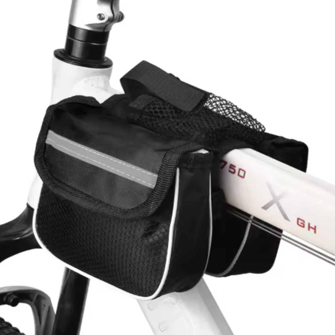 Fahrrad-Rahmentasche mit Handyfach ⎜ Wasserdichte Oberrohrtasche mit Stauraum und Touchscreen-Fenster