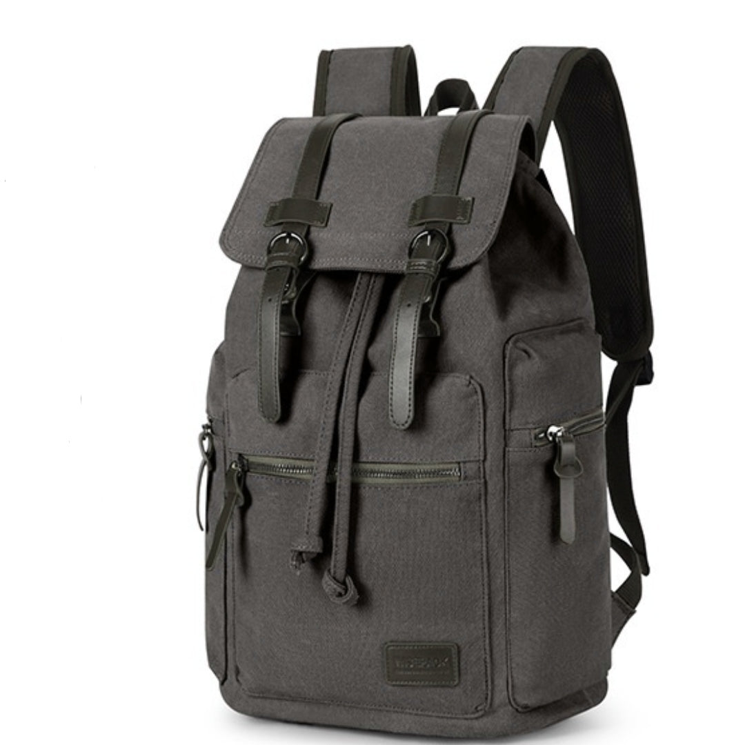 Retro Rucksack für Herren ⎜ Robuster Canvas-Rucksack mit mehreren Fächern für Alltag und Freizeit