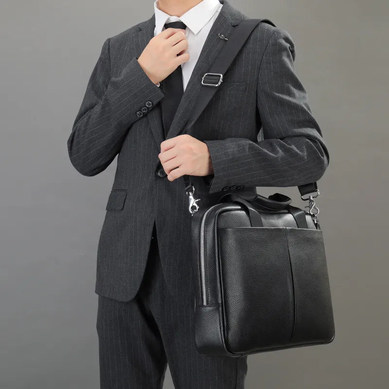 Laptoptasche aus Echtleder für Herren ⎜ Elegante Aktentasche mit großem Stauraum und robustem Design