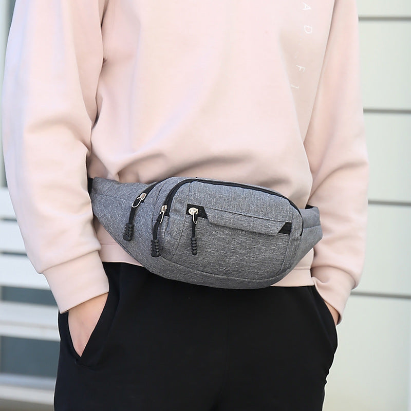 Bauchtasche für Damen und Herren ⎜ Leichte Umhängetasche aus Oxford-Gewebe mit mehreren Reißverschlussfächern