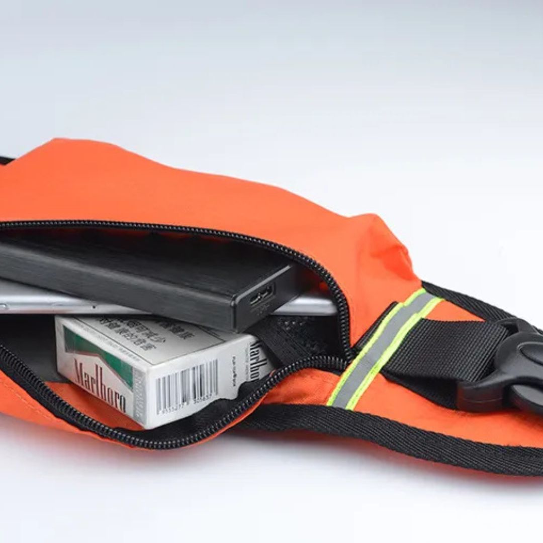 Laufgürteltasche für Damen und Herren ⎜ Sportliche Hüfttasche mit Flaschenhalter und Handyfach für unterwegs