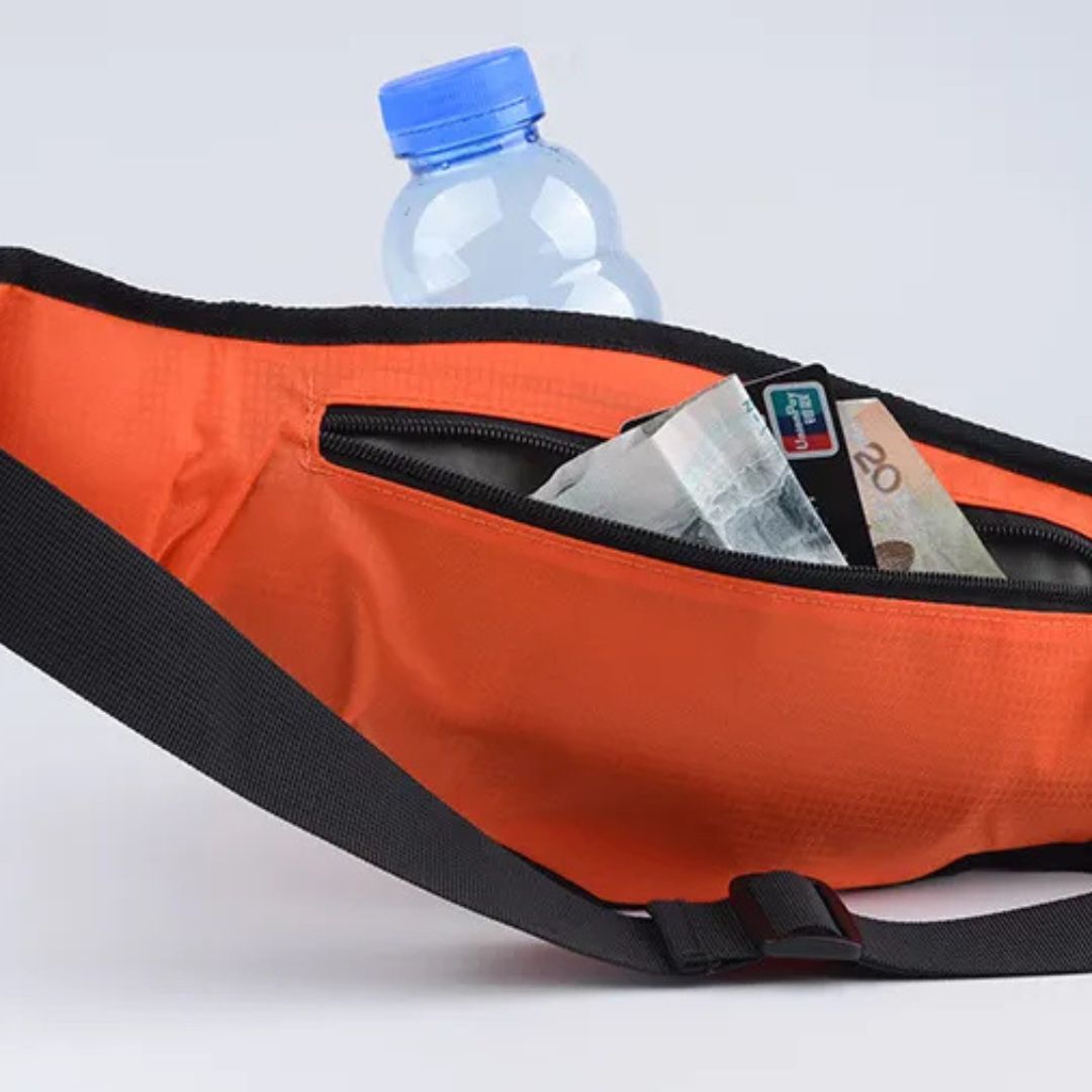 Laufgürteltasche für Damen und Herren ⎜ Sportliche Hüfttasche mit Flaschenhalter und Handyfach für unterwegs