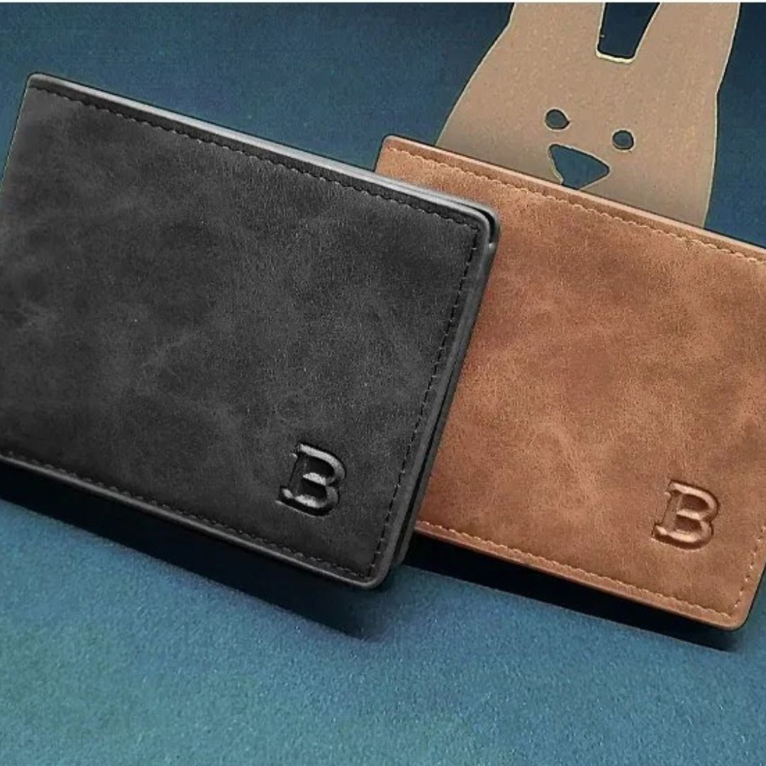 Herren Geldbörse aus Vintage-Leder ⎜ Schlanke Brieftasche mit Kartenfächern und Reißverschlussfach