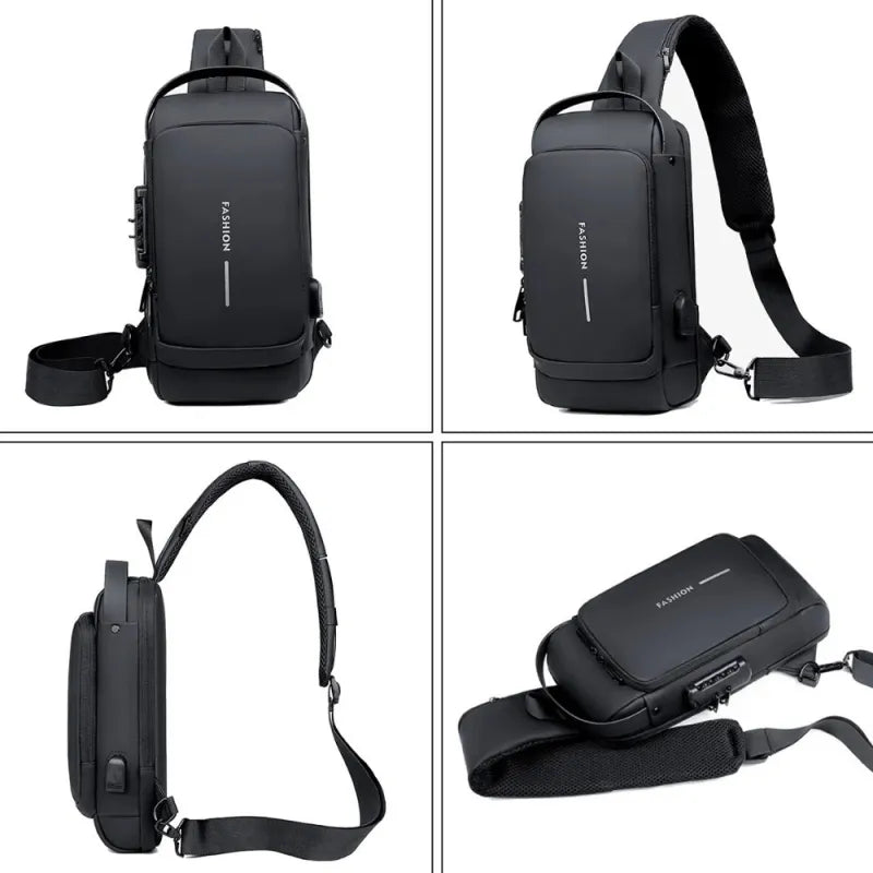 Wasserdichte Umhängetasche für Herren ⎜ Multifunktionale Brusttasche für Outdoor-Aktivitäten und Reisen