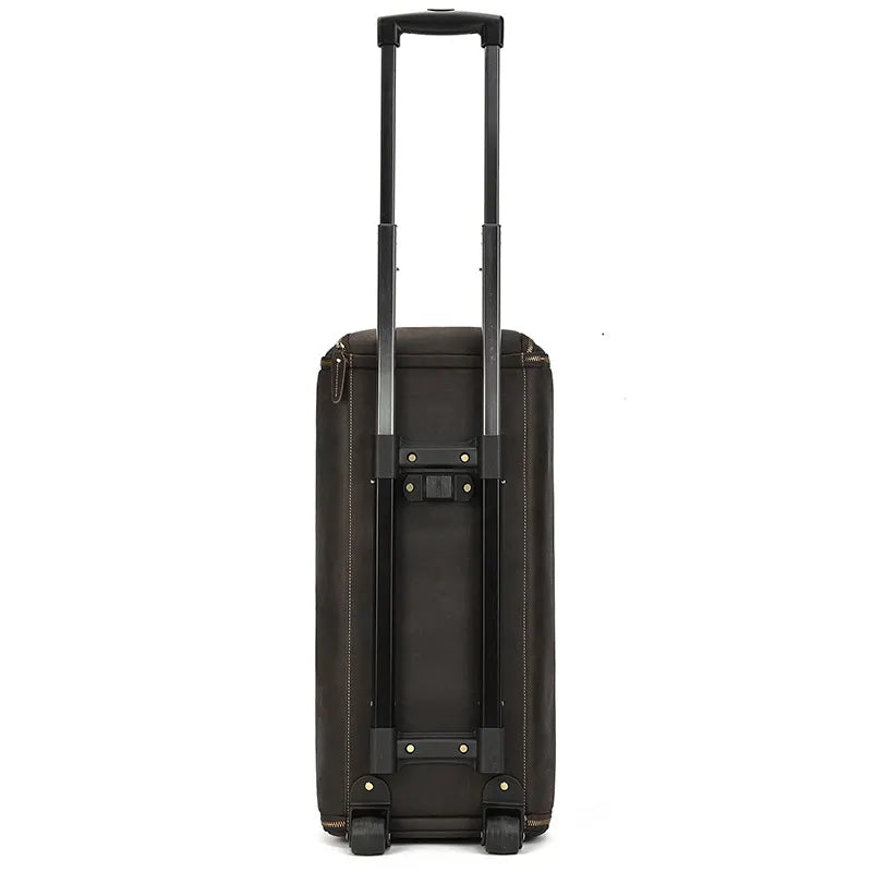 Reisetasche aus Leder ⎜ Große Kapazität mit Rollfunktion für komfortable Reisen