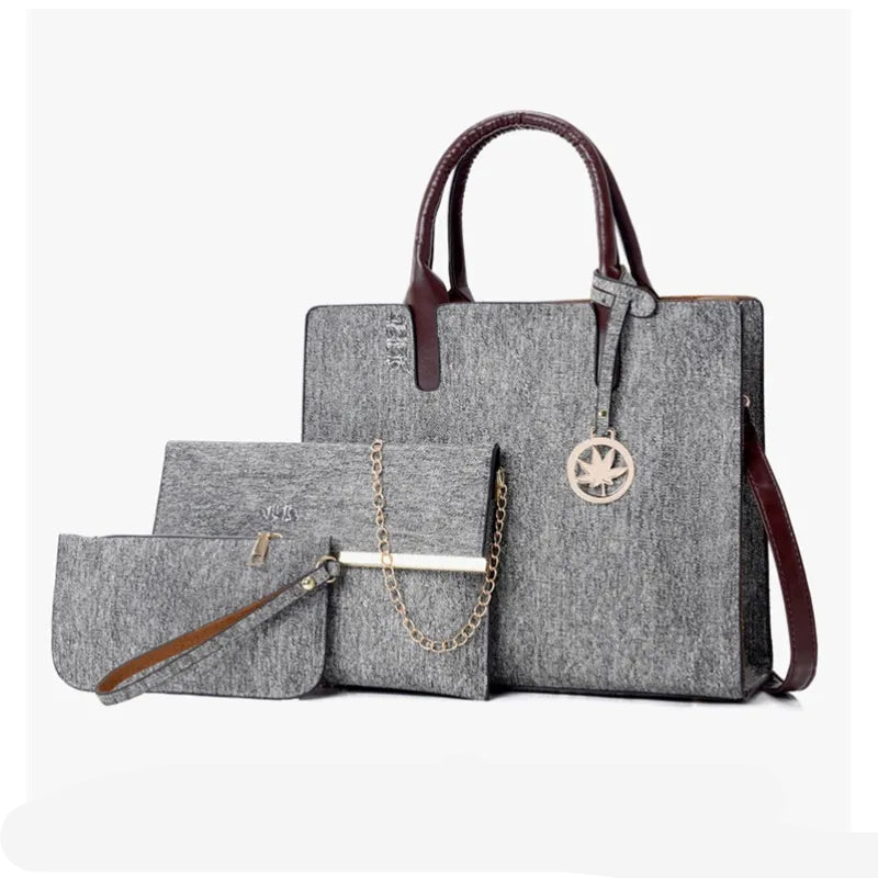 Umhängetasche für Damen ⎜ Drei-teiliges Set mit geräumigem Innenfach