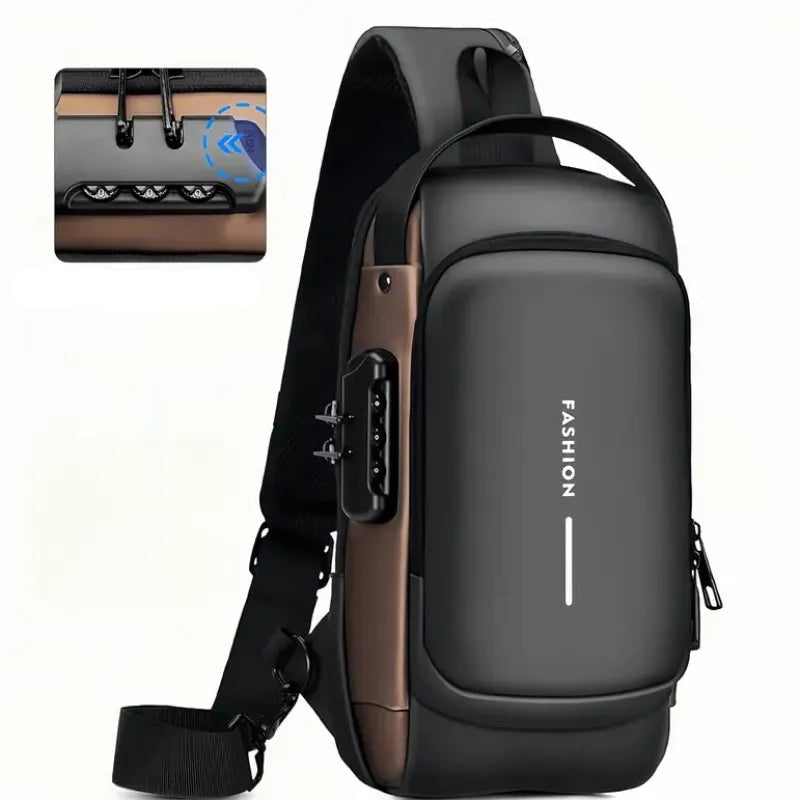 Wasserdichte Umhängetasche für Herren ⎜ Multifunktionale Brusttasche für Outdoor-Aktivitäten und Reisen
