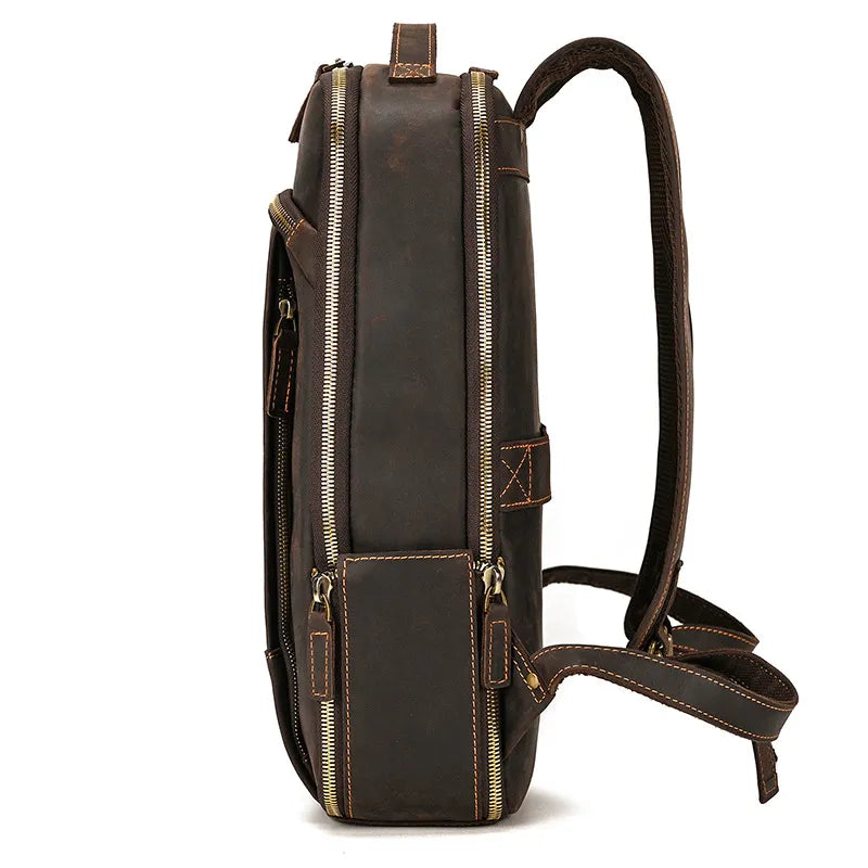 Leder Rucksack für Herren ⎜ Stylischer Outdoor-Träger mit großem Stauraum