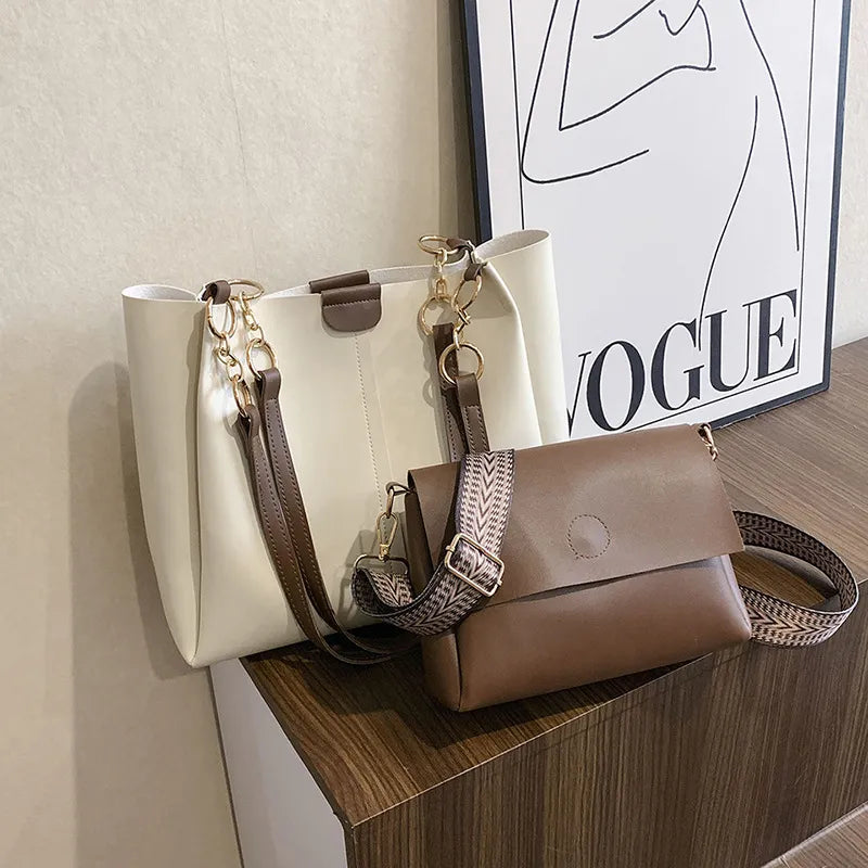 Zwei-Teile Set Handtaschen ⎜ Große Kapazität und stilvolle Trageoptionen für Arbeit und Alltag