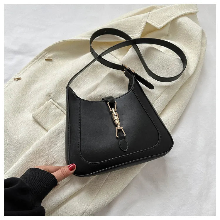 Modische Umhängetasche für Damen ⎜ Schlichte Schultertasche mit stilvollem Design und praktischer Schnalle
