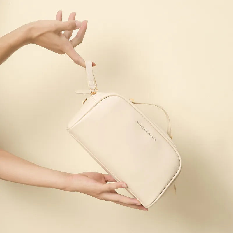 Kosmetiktasche für Damen ⎜ Modisches Kissen-Design mit Doppelreißverschluss und praktischem Innenfach