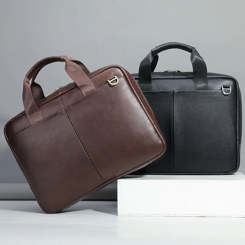 Laptoptasche aus Echtleder für Herren ⎜ Elegante Aktentasche mit großem Stauraum und robustem Design