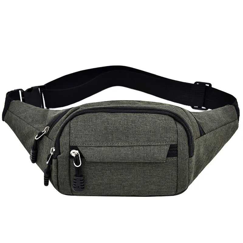 Bauchtasche für Damen und Herren ⎜ Leichte Umhängetasche aus Oxford-Gewebe mit mehreren Reißverschlussfächern