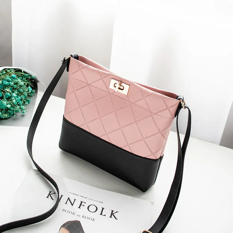 Umhängetasche für Damen ⎜ Stilvolle Tasche mit diagonaler Steppung und elegantem Verschluss