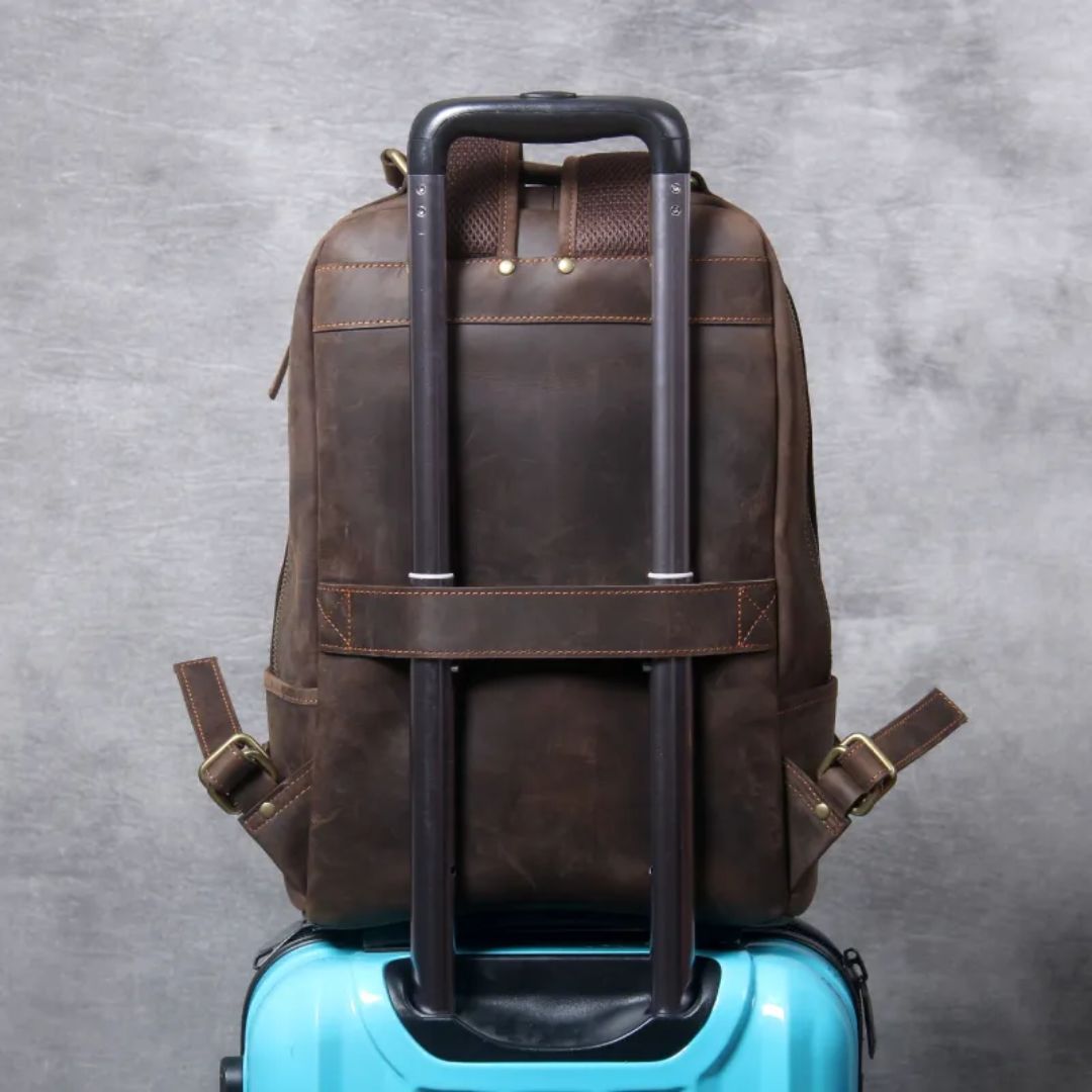 Retro Leder Rucksack für Herren ⎜ Robuster und Stilvoller Begleiter für Arbeit und Freizeit