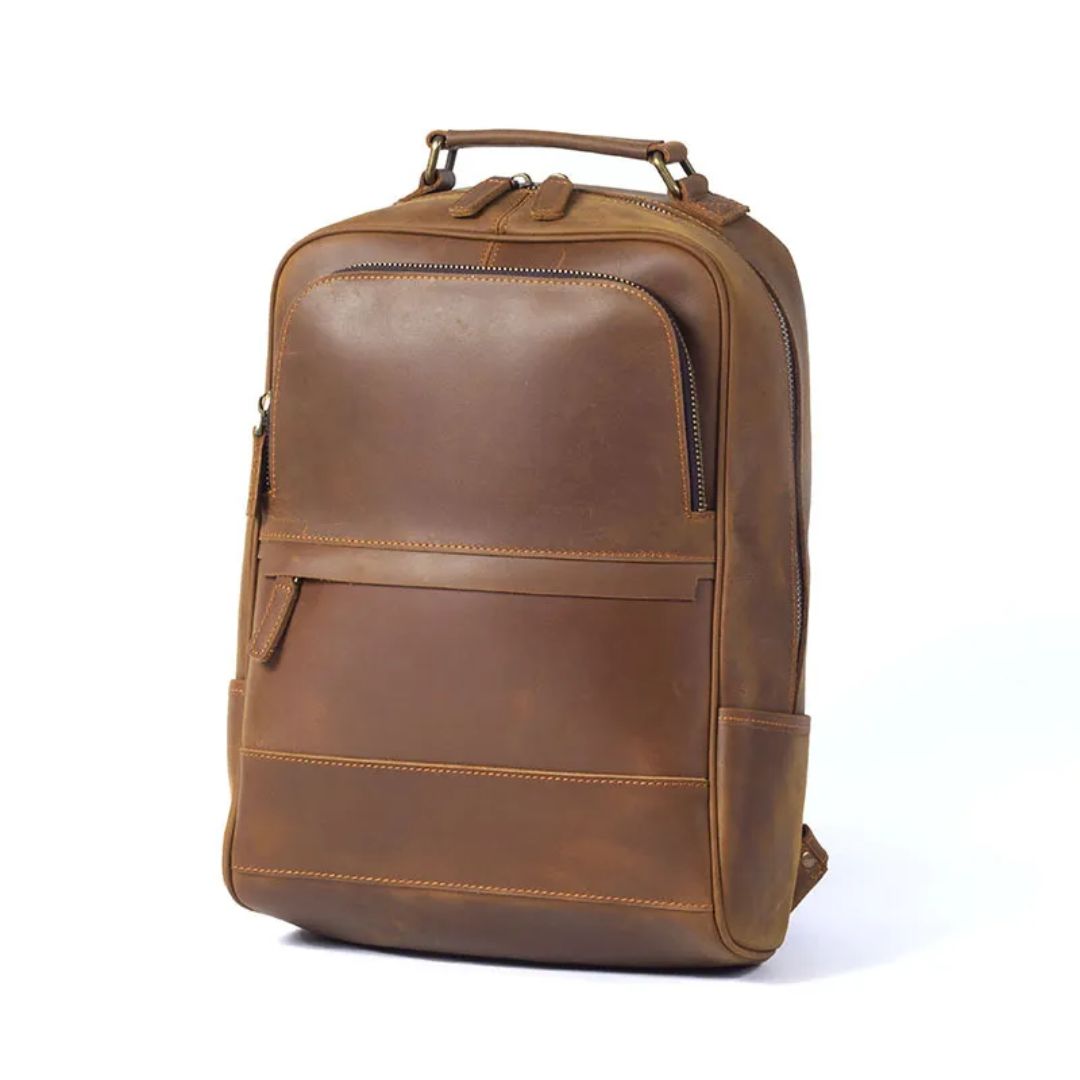 Retro Leder Rucksack für Herren ⎜ Robuster und Stilvoller Begleiter für Arbeit und Freizeit