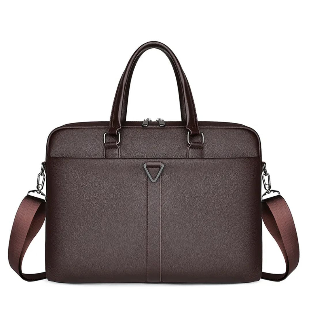 Laptoptasche für Herren ⎜ Strapazierfähige Aktentasche aus PU mit viel Stauraum und Umhängegurt