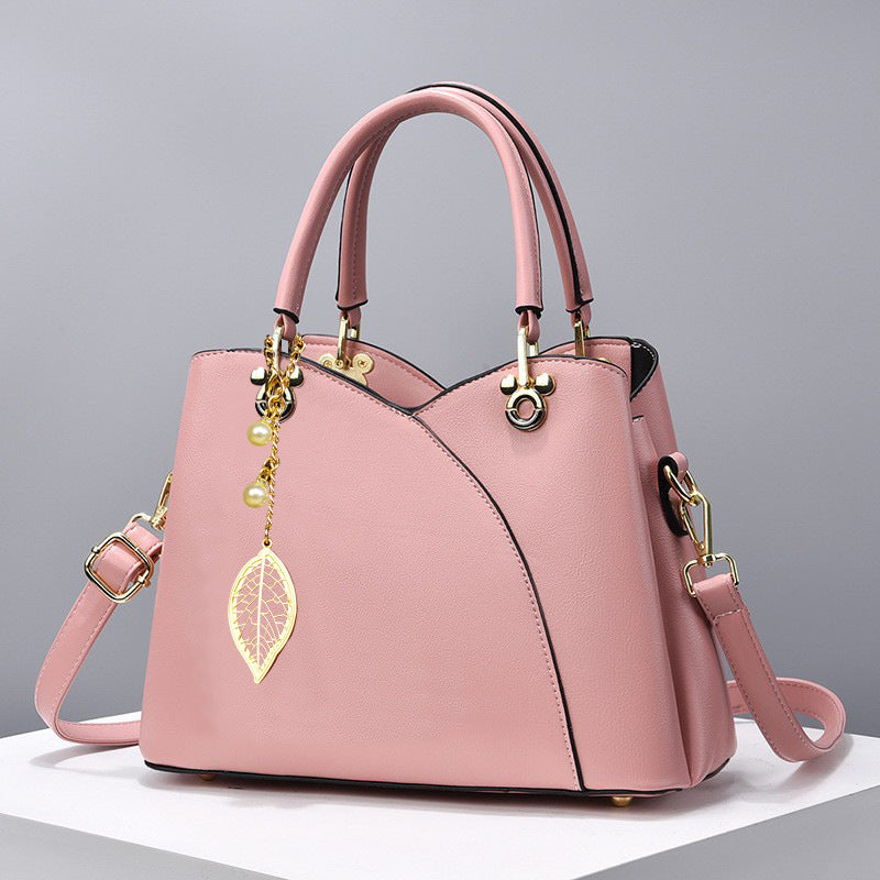 Elegante Handtasche für Damen ⎜ Modische Umhängetasche mit Kirschenanhänger