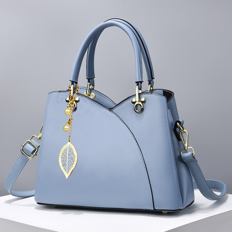 Elegante Handtasche für Damen ⎜ Modische Umhängetasche mit Kirschenanhänger