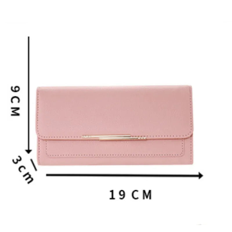 Damen Geldbörse im Tri-Fold Design ⎜ Kompakte Brieftasche mit Litchi-Muster und praktischem Innenfach-System