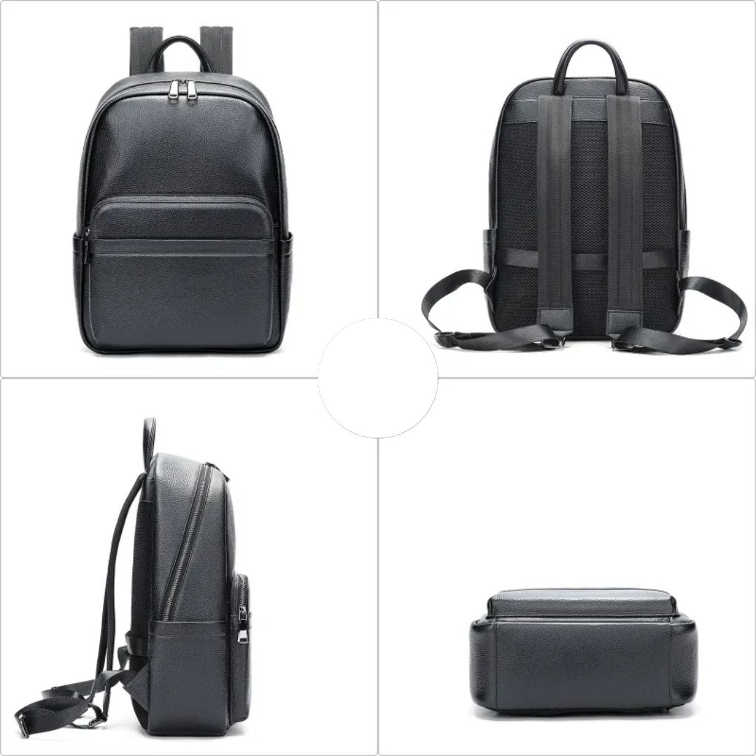 Leder Rucksack für Herren ⎜ Eleganter und geräumiger Business-Rucksack für Arbeit und Reisen
