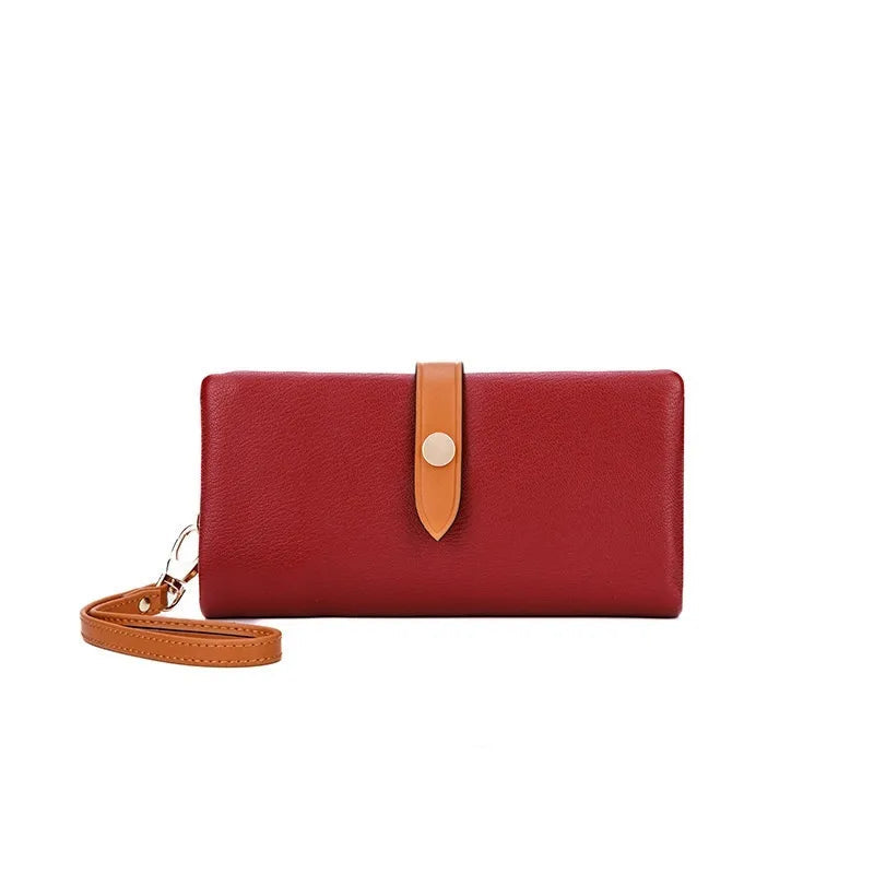 Damen Geldbörse ⎜ Multifunktionale Clutch im Kontrast-Design mit Reißverschluss und praktischen Fächern