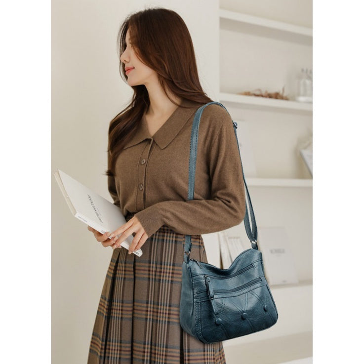 Große Umhängetasche für Damen ⎜ Vielseitige Tasche mit Reißverschlüssen und stilvollem Design