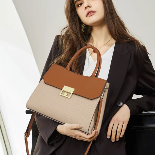 Tasche mit Drehverschluss ⎜ Elegantes Design und viel Stauraum für den Alltag