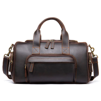 Leder Reisetasche für Herren ⎜ Robuste Handgefertigte Reisetasche mit großem Stauraum