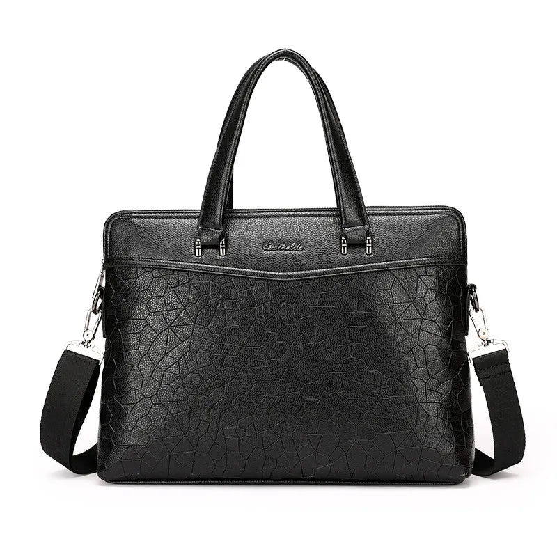 Business Aktentasche für Herren ⎜ Elegante Leder Schultertasche mit zusätzlichem Dokumenten- und Laptopfach