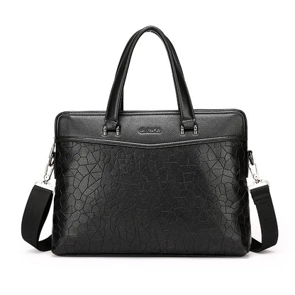 Business Aktentasche für Herren ⎜ Elegante Leder Schultertasche mit zusätzlichem Dokumenten- und Laptopfach