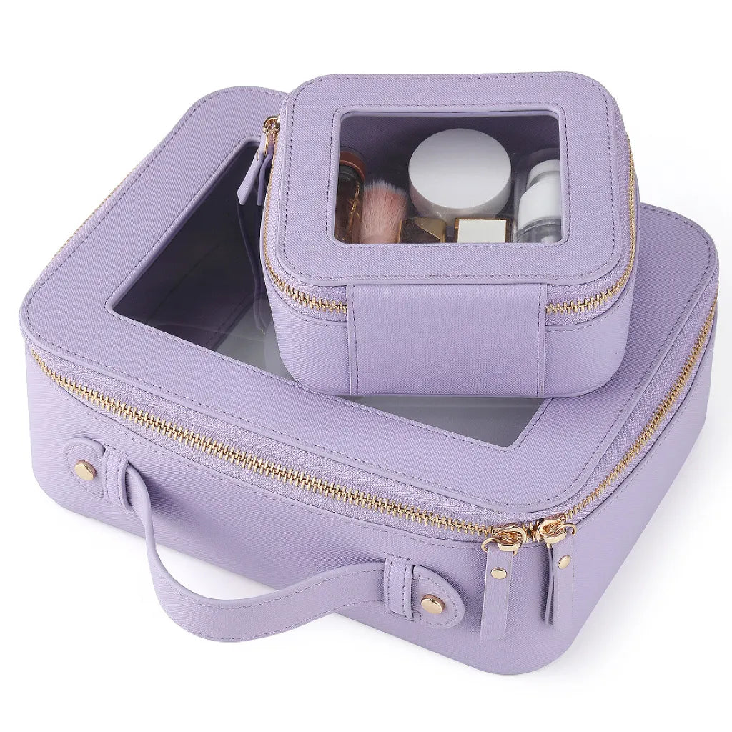 Kosmetiktasche für Damen ⎜ Kompakte Aufbewahrung mit Sichtfenster und Reißverschluss für Kosmetik