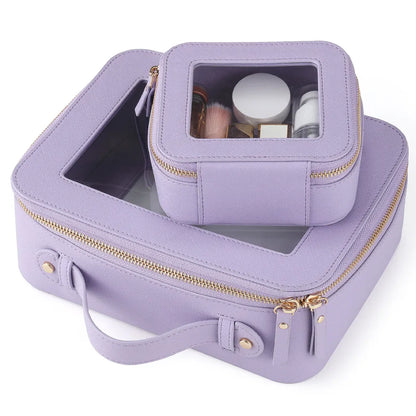 Kosmetiktasche für Damen ⎜ Kompakte Aufbewahrung mit Sichtfenster und Reißverschluss für Kosmetik