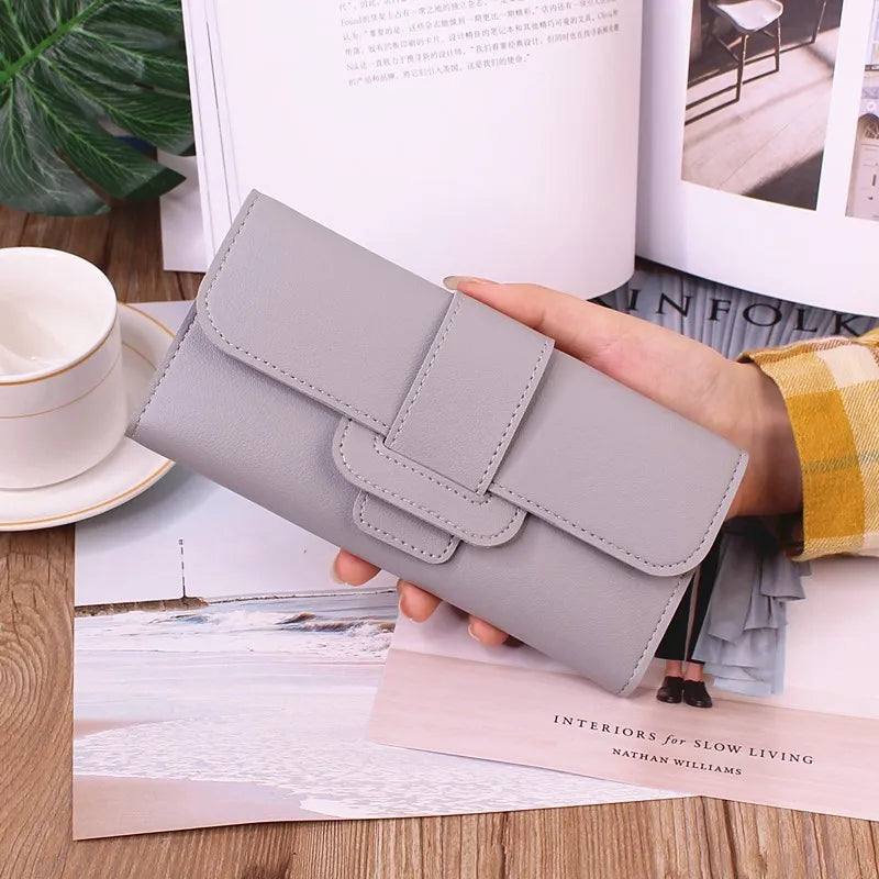 Damen Geldbörse im Langformat ⎜ Tri-Fold Clutch mit großer Kapazität für Karten und Scheine