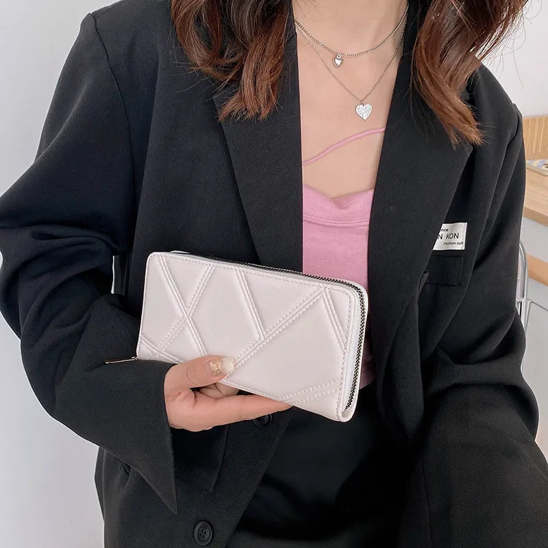 Damen Geldbörse mit Reißverschluss ⎜ Schlichtes Design in mittellanger Größe für den Alltag