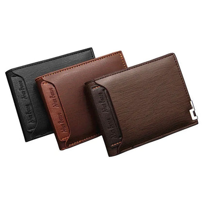 Herren Geldbörse mit Metallecke ⎜ Elegante Kurzform mit Kartenfächern