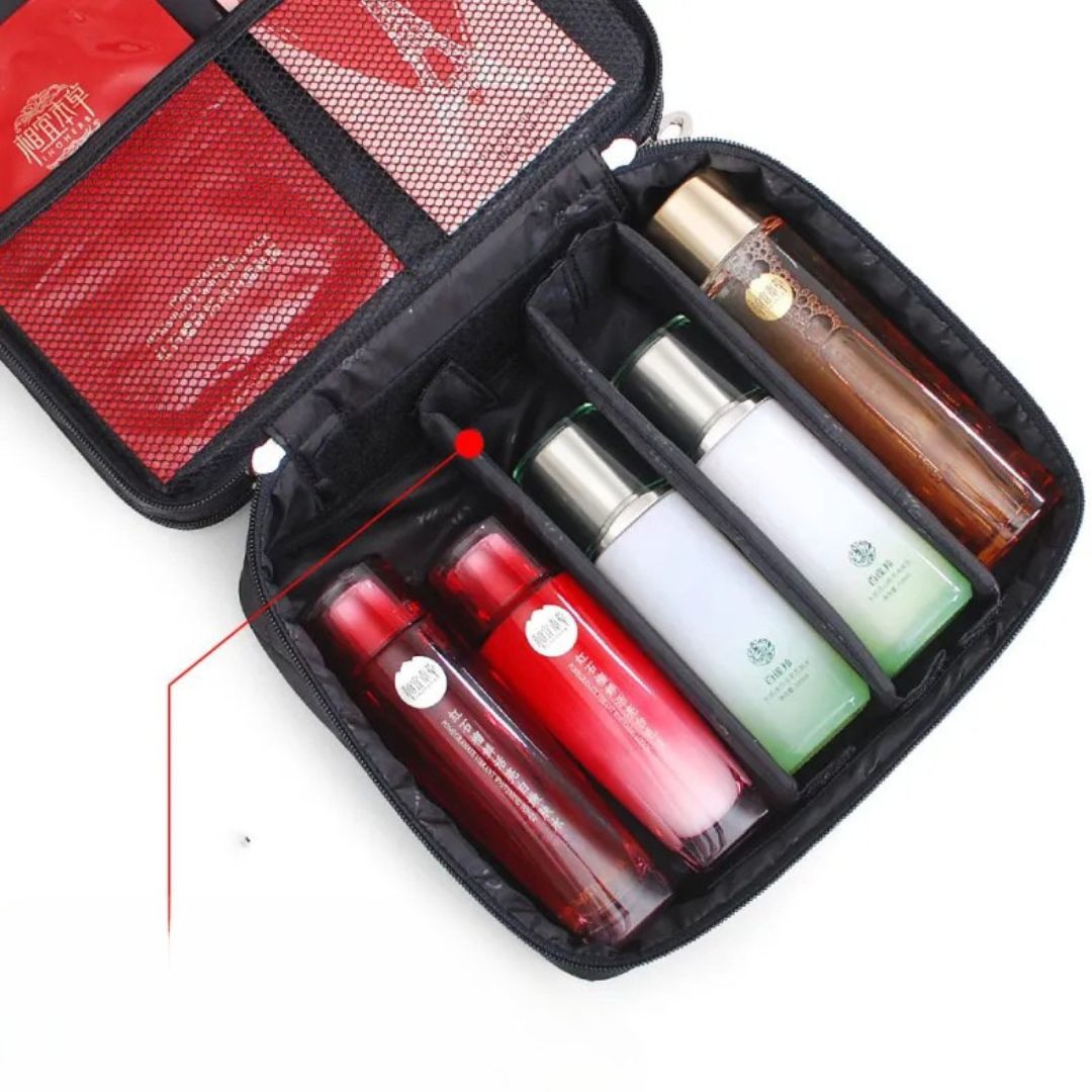 Kosmetiktasche für Damen ⎜ Große Aufbewahrung mit Fächern und robustem Reißverschluss