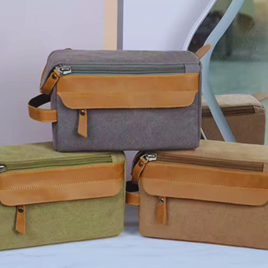 Kulturtasche für Herren ⎜ Robuste Reisetasche mit Großer Kapazität und Praktischem Reißverschlussfach