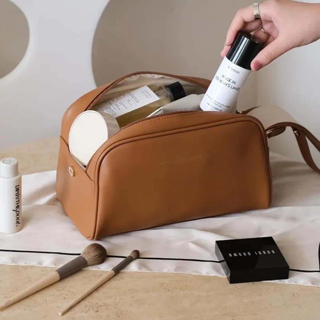 Kosmetiktasche für Damen ⎜ Doppelreißverschluss-Design mit Großer Kapazität und Elegantem Tragegriff