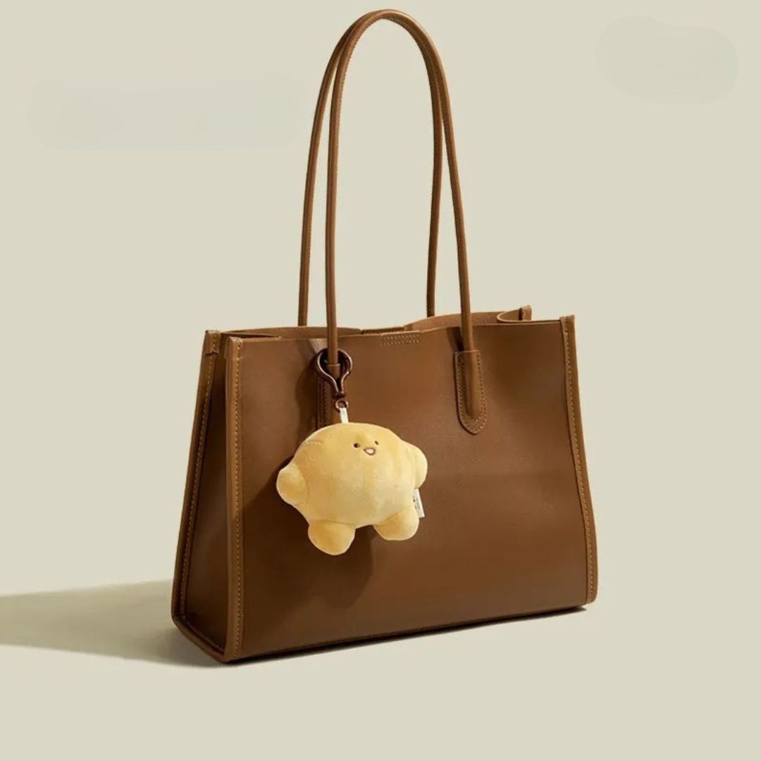 Große Handtasche für Damen ⎜ Praktisches Design mit niedlichem Anhänger und geräumigem Innenraum