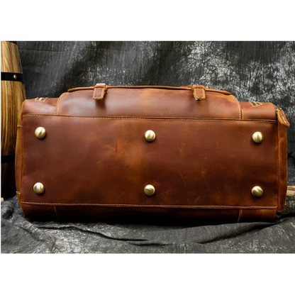 Reisetasche für Herren aus Leder ⎜ Vintage Weekender mit Schultergurt und großem Stauraum