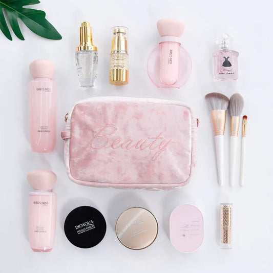Kosmetiktasche für Damen ⎜ Geräumiges und tragbares Design mit weichem Stoff und praktischer Innenaufteilung