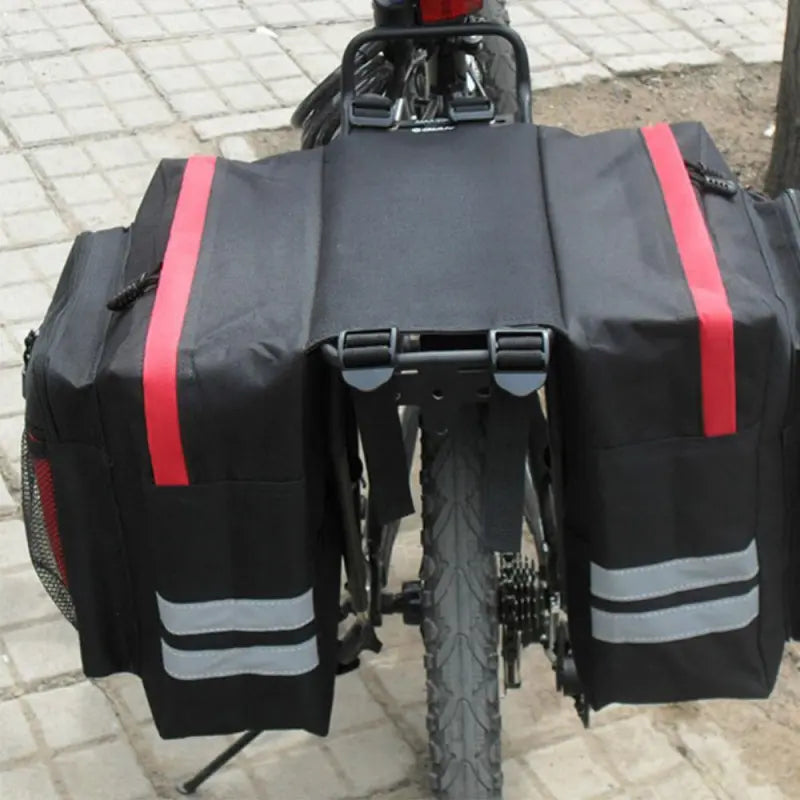 Fahrradtasche für Gepäckträger ⎜ Doppelseitige Tasche mit viel Stauraum und reflektierenden Streifen