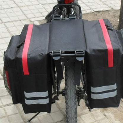 Fahrradtasche für Gepäckträger ⎜ Doppelseitige Tasche mit viel Stauraum und reflektierenden Streifen